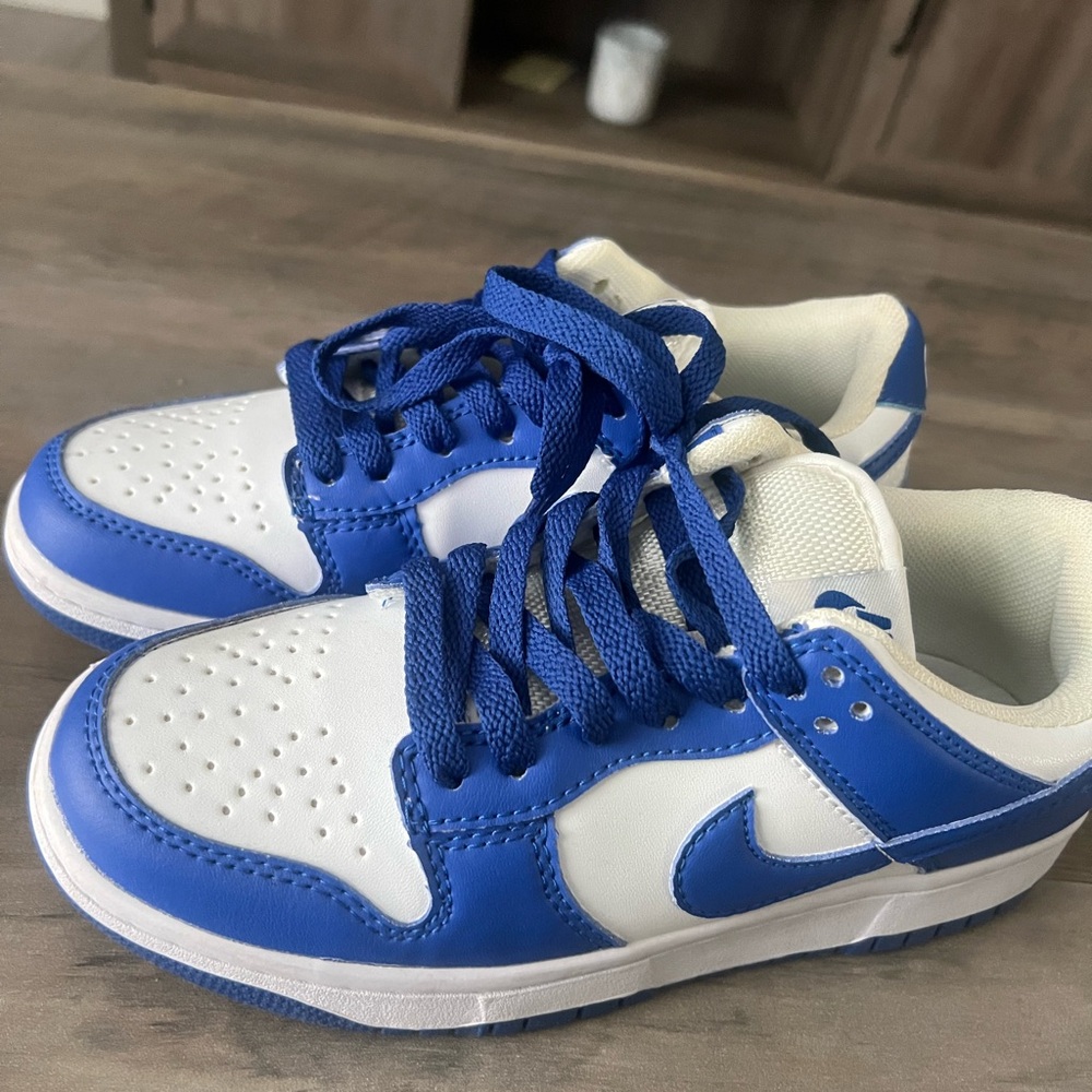 Nike Blue and White Sneakers with Retro Design